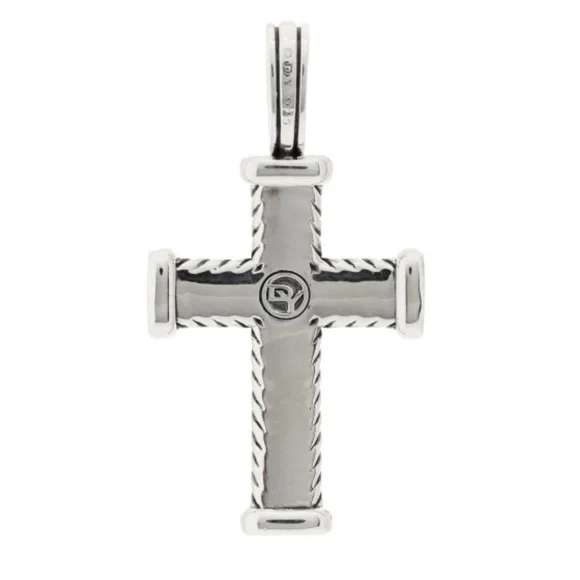Authentic Sterling Silver and Black Diamond Cross Pendant ONLY - Picture 7 of 10